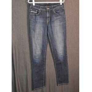 Levi's Women's 8M Distressed Dark Wash Mid Rise Skinny Denim Blue Jeans